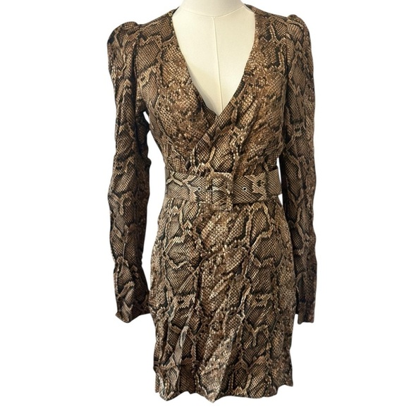 NWT Zara New Snake Skin Belted Women's Dress Size XS - Picture 3 of 16